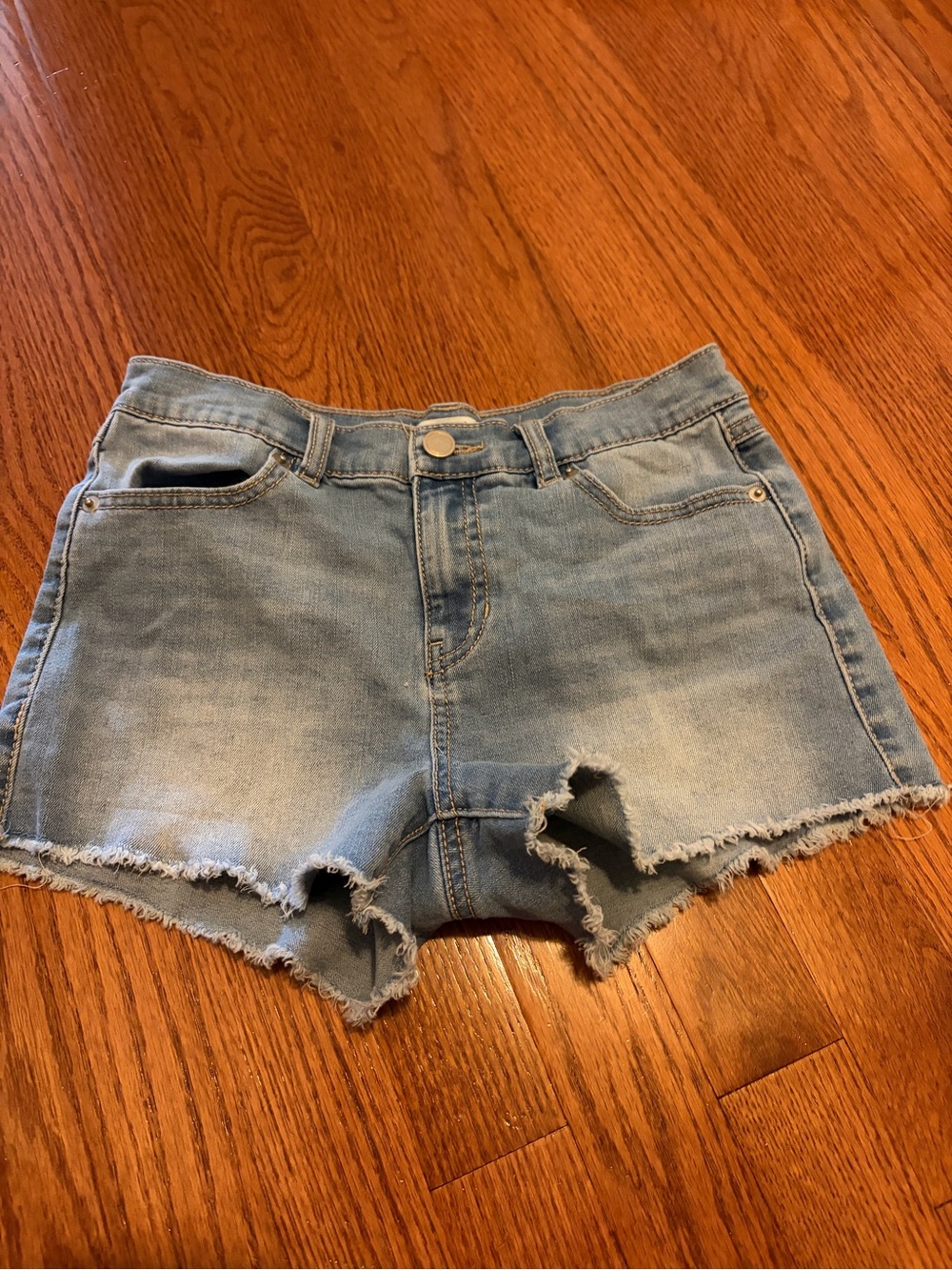 Light Blue Denim Frayed Hem girls Shorts